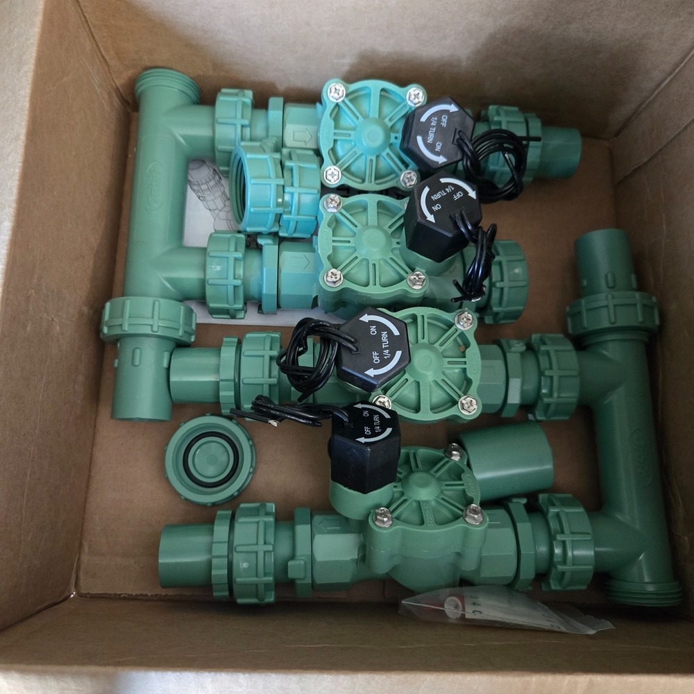57257 4-Valve Preassembled Sprinkler Manifold,Easy Install, Fit Smart Controller